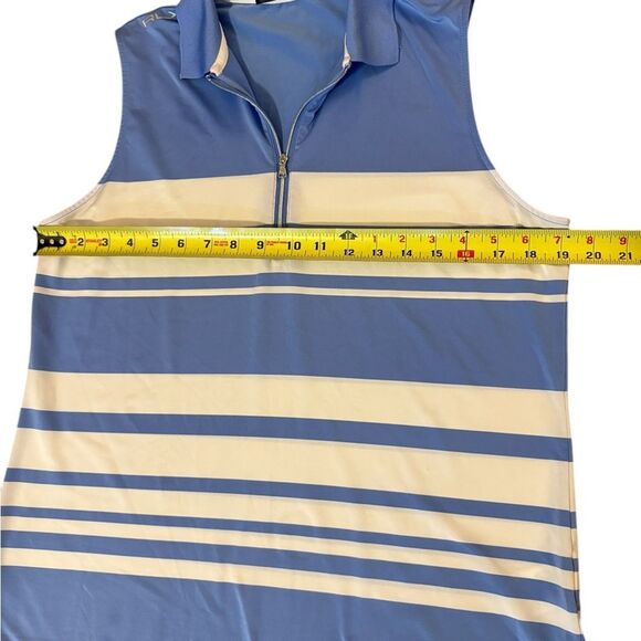 RLX Ralph Lauren Womens Golf Shirt Sleeveless Blue White Striped Size Large - Picture 8 of 8